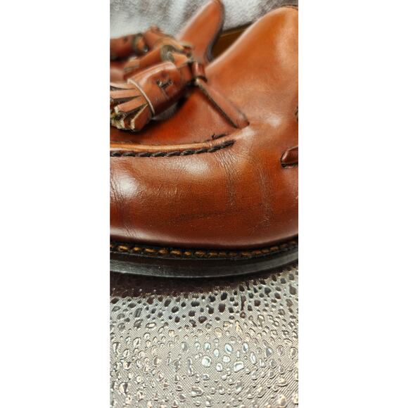 Alden Tassel Loafers 662 Shoes 8AA /B Brown Calfskin Pre-owned See Pictures main image 12